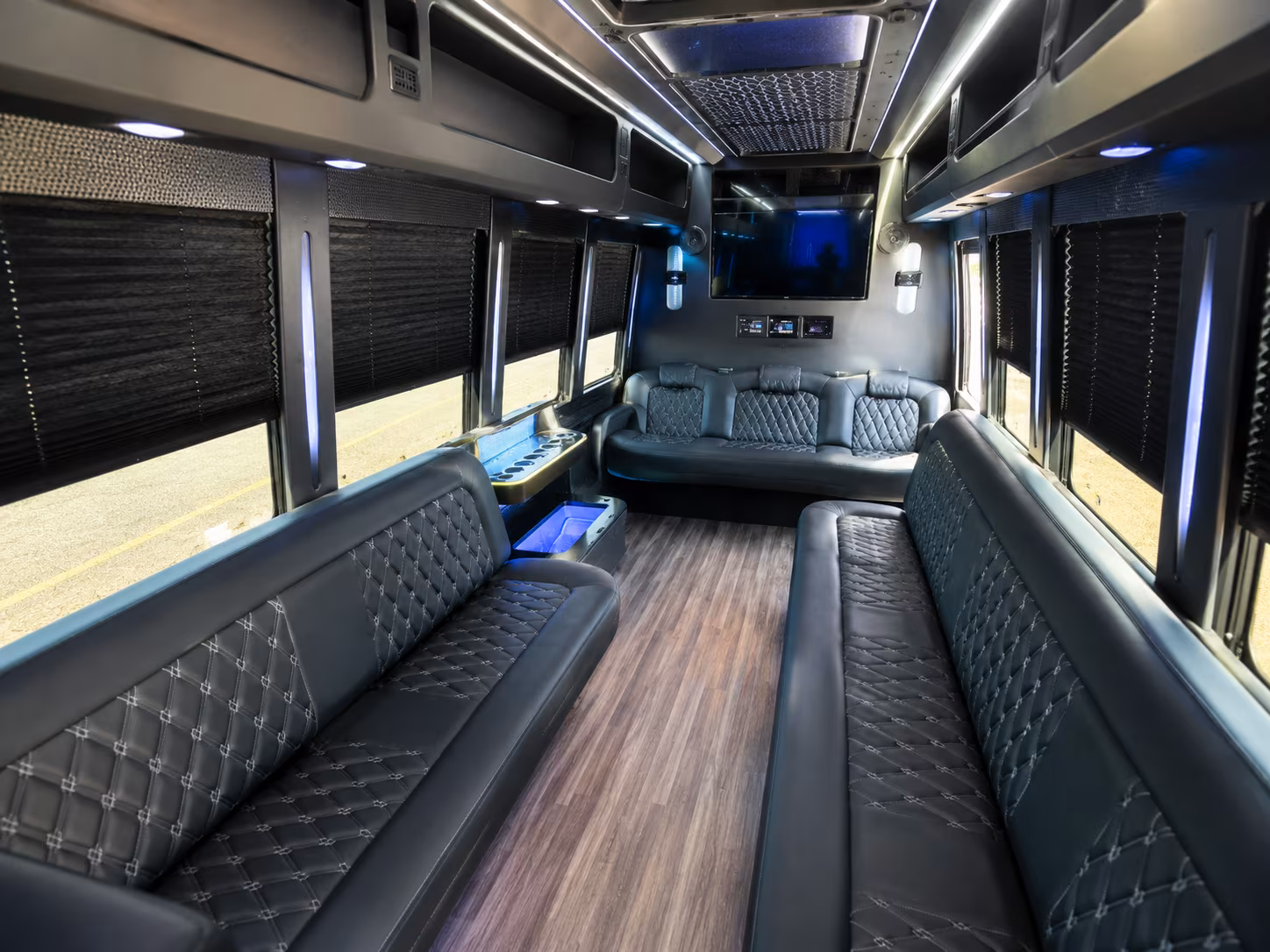 Wichita Private Event Transportation party bus interior