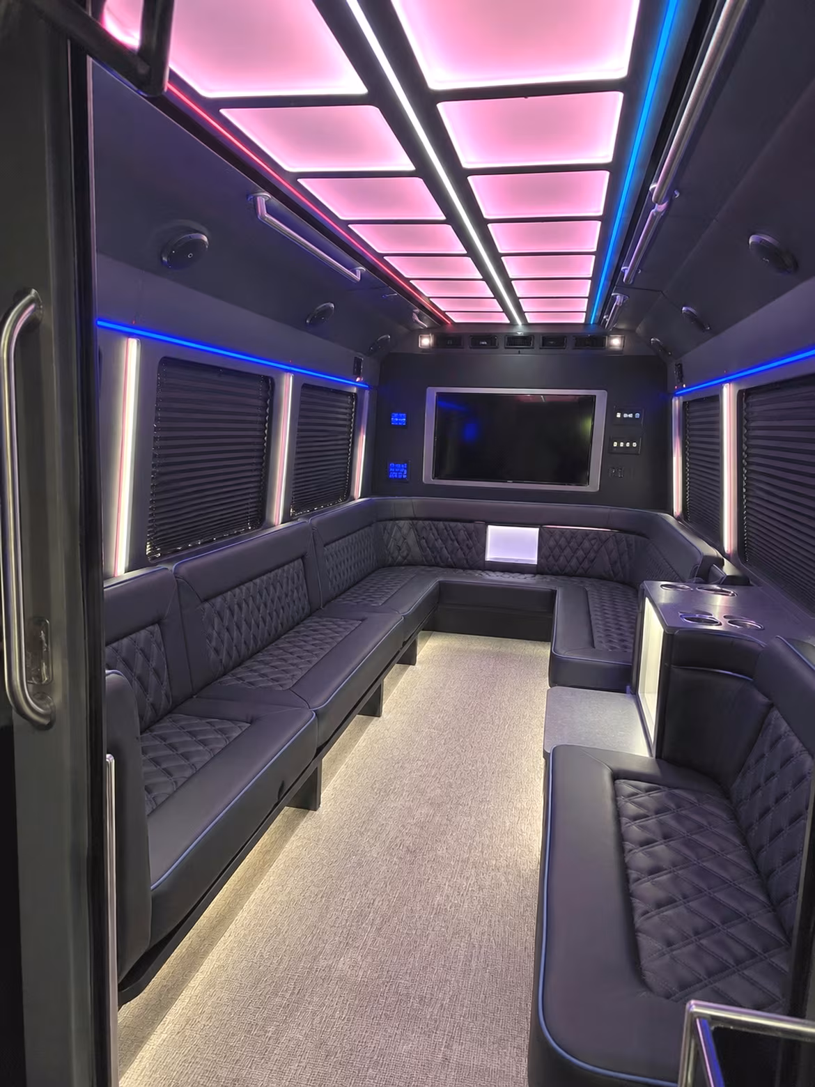 Wichita Private Event Transportation party bus interior