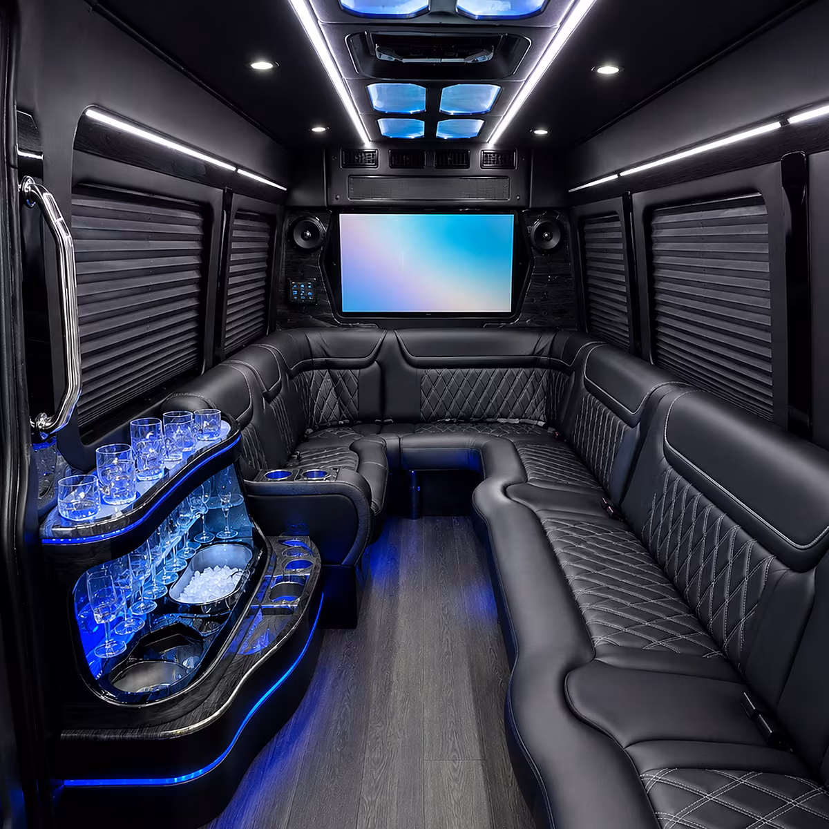 Wichita Prom & Homecoming Transportation party bus interior