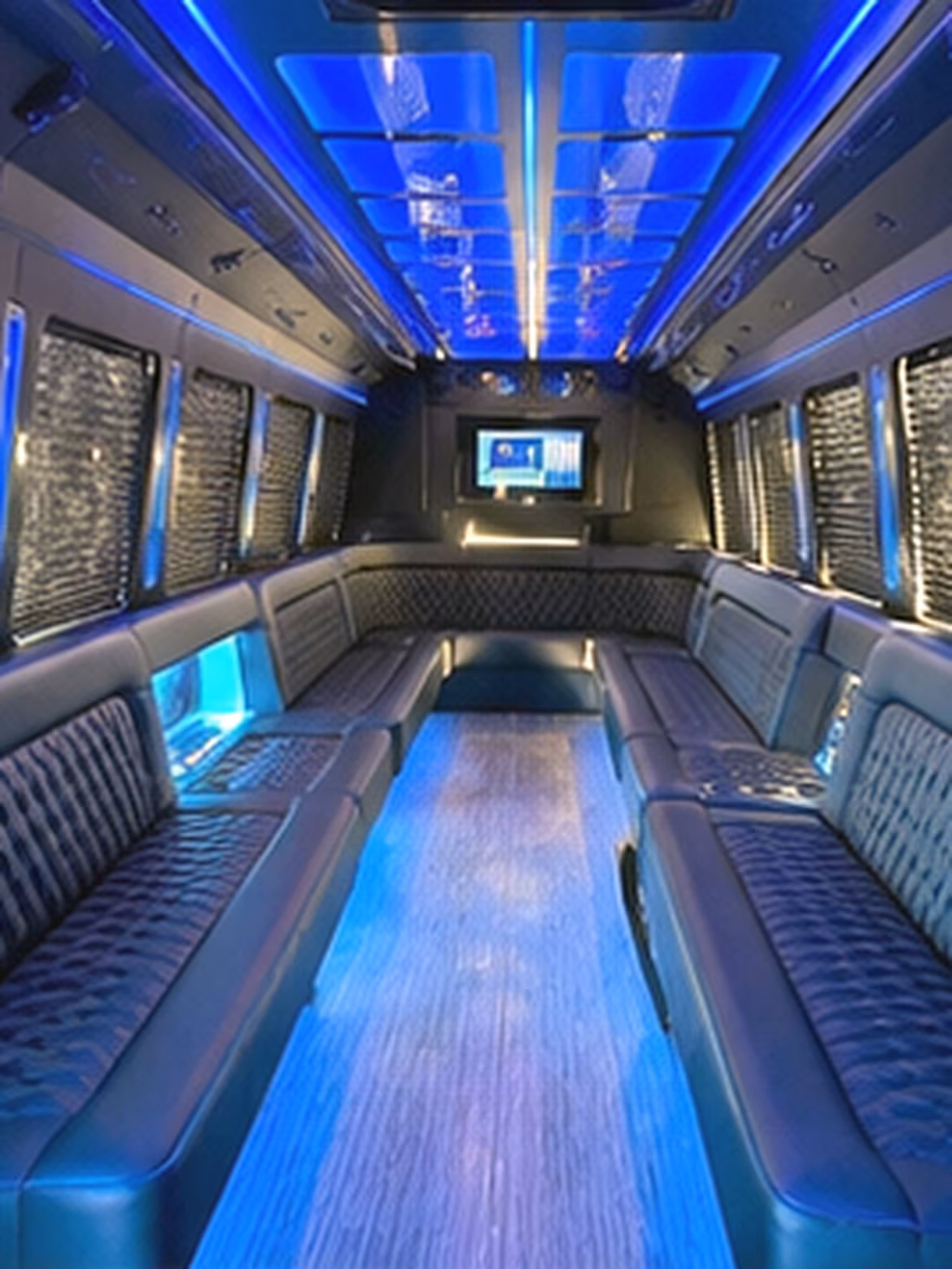 Wichita Sporting Event Transportation party bus interior
