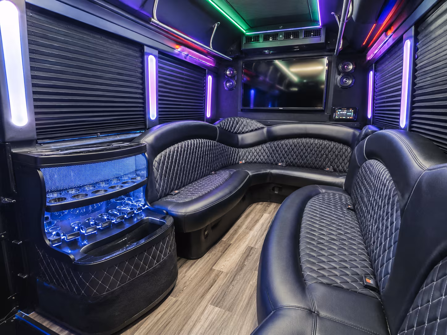 Wichita Wedding Transportation party bus exterior