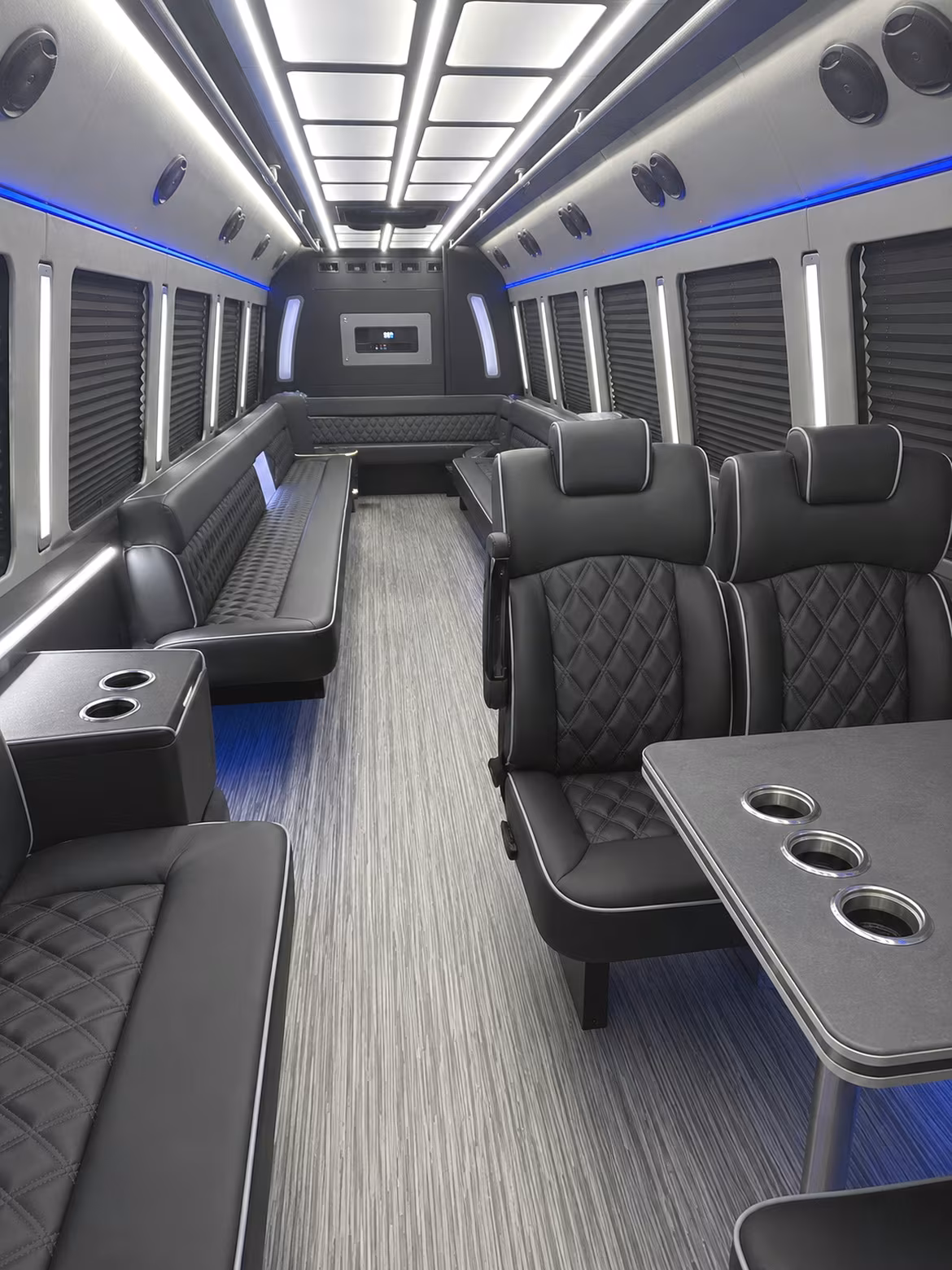 Wichita Wedding Transportation party bus interior