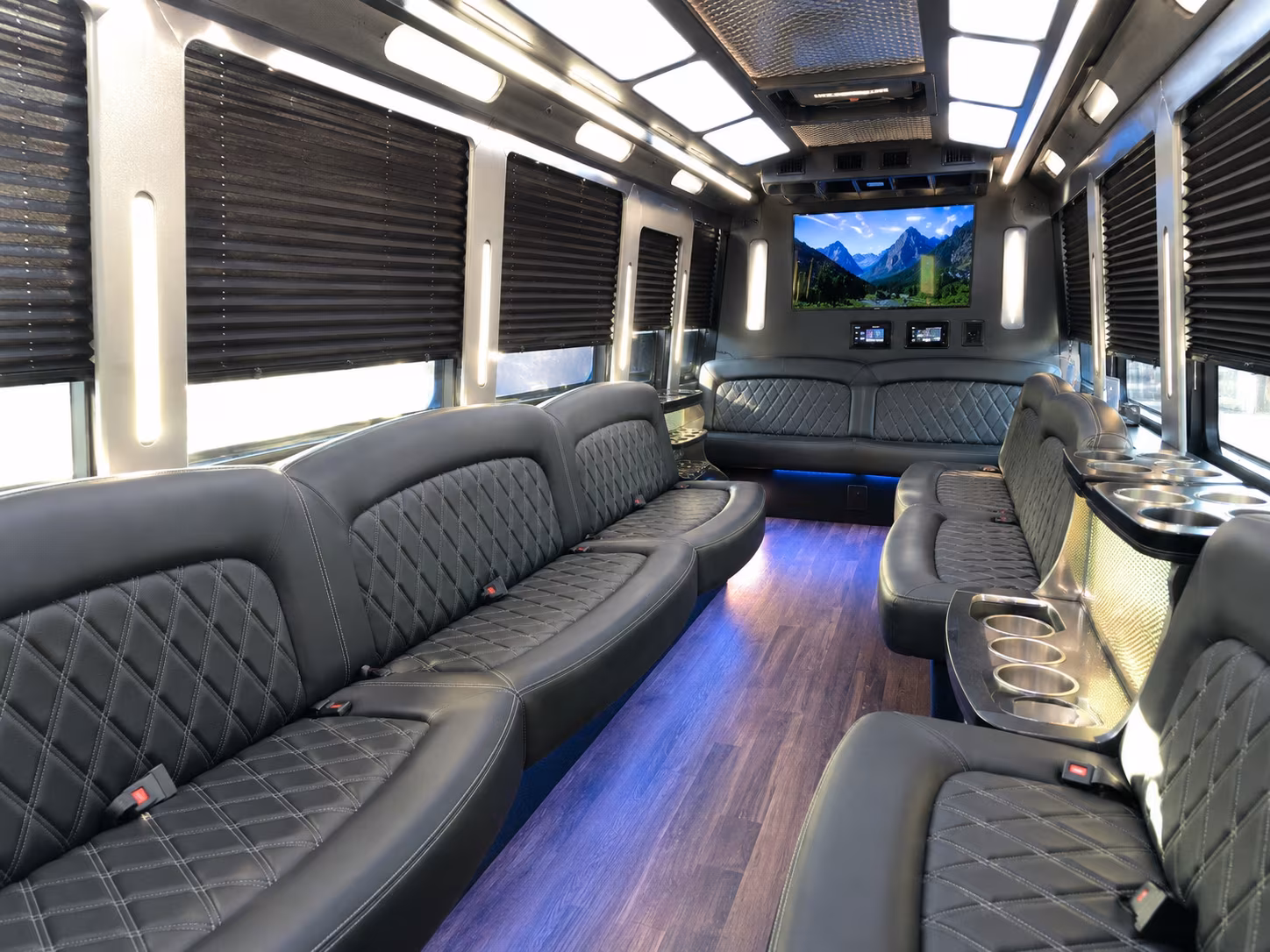 Wichita Wedding Transportation party bus interior